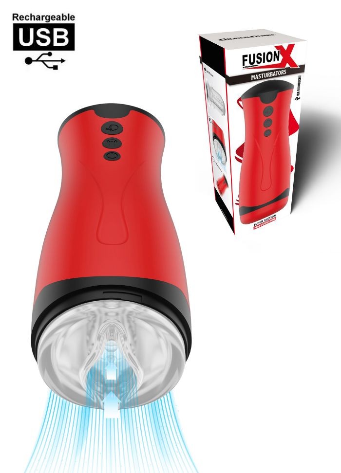 Masturbateur Fusion X Super Suction - Vibrant/Succion et Rechargeable-sophie libertine