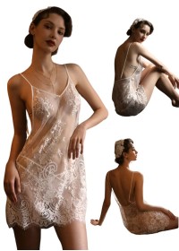 Nuisette sexy en dentelle blanche en vente chez Sophie Libertine Vannes