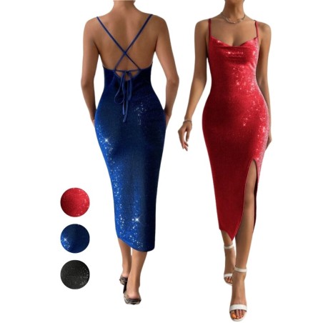 robe de soirée différents coloris rouge noir ou bleu