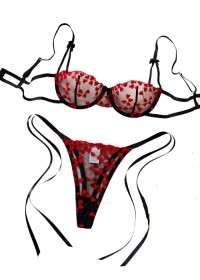 Lingerie coquine a petit prix noir et rouge en vente chez Sophie Libertine Vannes