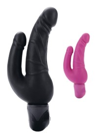 Vibromasseur Bendie Stud Over -Under double pénétration-sextoy rose-noir