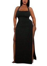 Robe sexy pour femme forte très long avec des fentes sur les côtés