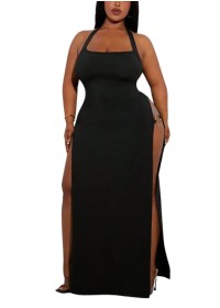 Robe sexy pour femme forte très long avec des fentes sur les côtés