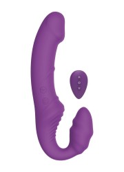 Gode vibrant double sans ceinture pour pénétration pegging