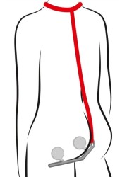 Corde de bondage noire avec boules anales et vaginales - Sexshop Morbihan