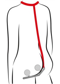 Corde de bondage noire avec boules anales et vaginales - Sexshop Morbihan