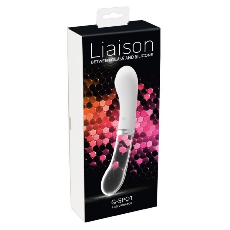 Double gode vibrant en silicone d'un coté en verre de l'autre - Sophie Libertine Vannes sexshop