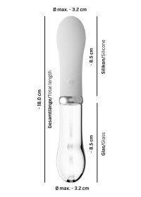 Gode double en verre et silicone, sextoy rechargeable en vente chez Sophie Libertine
