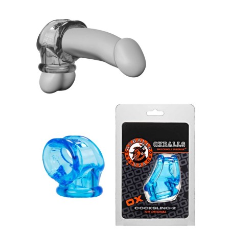 Cockring rouge en TPR très souple et extensible en vente chez Sophie Libertine Vannes - Bleu transparent