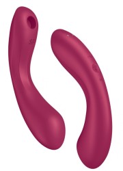 Jouet sexuel pour femme en silicone bordeaux - Satisfyer Curvy 1 - toy 3 en 1