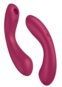 Jouet sexuel pour femme en silicone bordeaux - Satisfyer Curvy 1 - toy 3 en 1