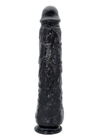 Gode ventouse XXL en PVC noir - Gode anal et vaginal en 8.5cm de diamètre Sophie Libertine Vannes