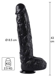 Gros gode ventouse pour couple - homme ou femme - sextoy mixte de grande taille en PVC noir
