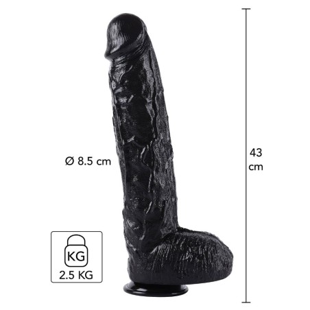 Gros gode ventouse pour couple - homme ou femme - sextoy mixte de grande taille en PVC noir