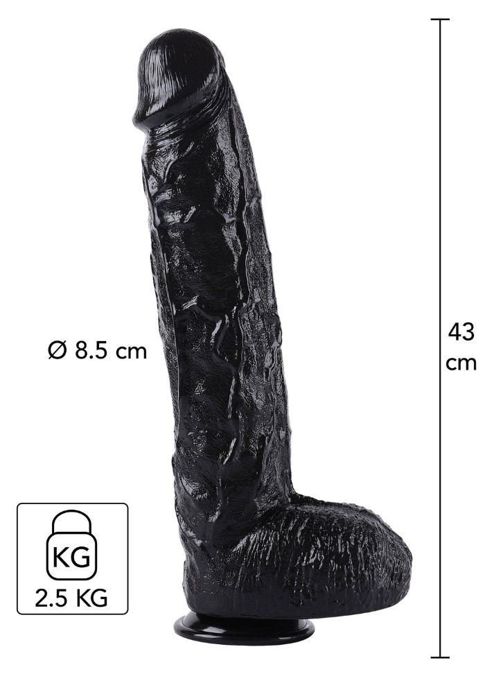 Gros gode ventouse pour couple - homme ou femme - sextoy mixte de grande taille en PVC noir