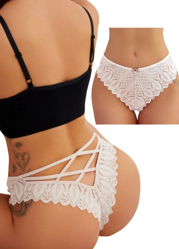 Lingerie coquine pour femme en dentelle blanche Sophie Libertine Vannes