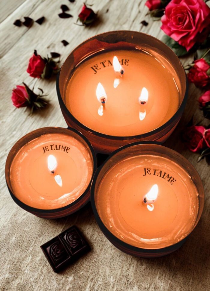 bougie artisanale aux parfums de grasse avec message mignon