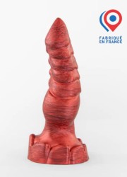 sextoy anal et vaginal aux formes reptiliennes en coloris rouge ou violet disponible au sexshop a vannes