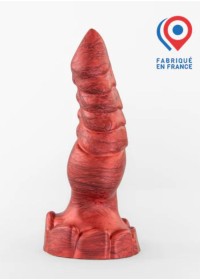 sextoy anal et vaginal aux formes reptiliennes en coloris rouge ou violet disponible au sexshop a vannes