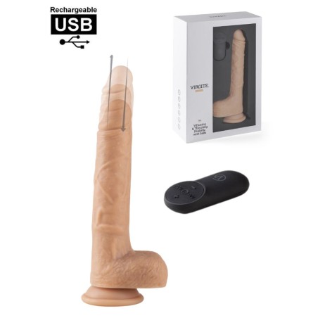 Gode ventouse Va et vient et vibration avec télécommande sextoy rechargeable