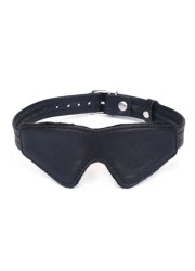 Masque en cuir noir doublé d'une fausse fourrure très douce - Sophie Libertine Vannes