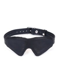 Masque en cuir noir doublé d'une fausse fourrure très douce - Sophie Libertine Vannes