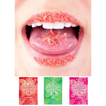 Bonbon Sucre crépitant Explosive Kiss Popping sucre fraise-menthe