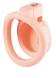 Petite Cage de chasteté en TPE rose pour féminiser votre soumis