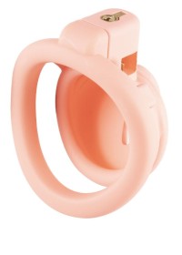 Petite Cage de chasteté en TPE rose pour féminiser votre soumis
