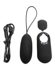 Design chic, plaisir discret : œuf vibrant noir sans fil en vente sur sophielibertine.com.