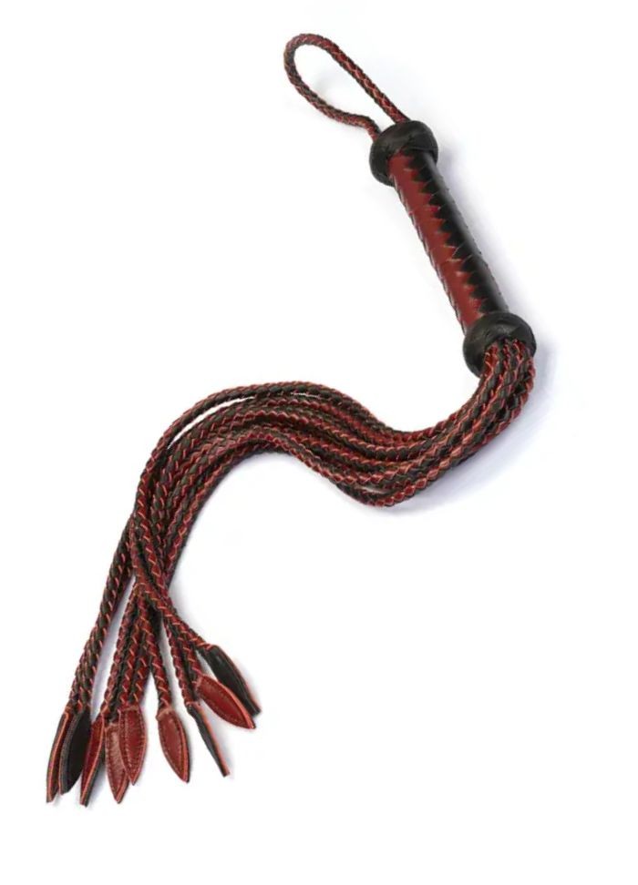 Cat-O-Nine martinet en cuir noir et bordeaux en vente chez Sophie Libertine Vannes