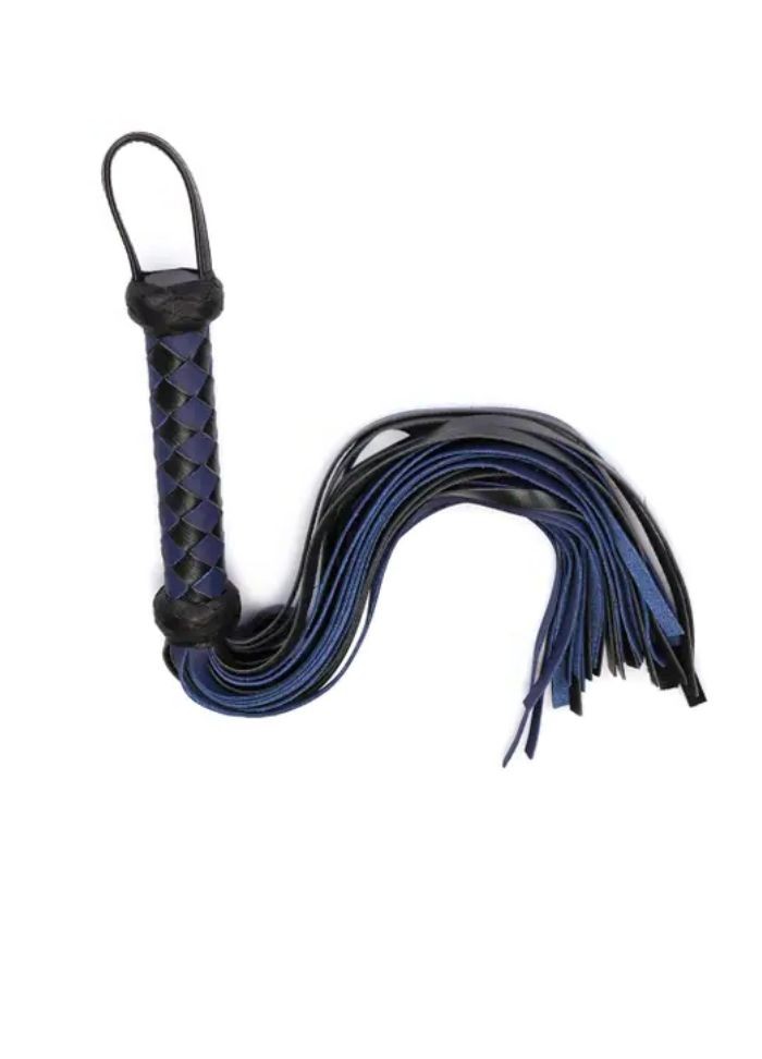 Martinet en cuir noir et bleu en vente chez Sophie Libertine Vannes sexshop Vannes