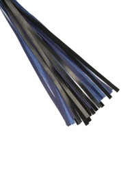 Lanières en cuir noir et bleu avec poignée tressée Sophie Libertine Vannes