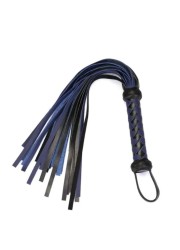 Très joli martinet en cuir noir et bleu en vente chez Sophie Libertine Vannes sexshop Morbihan