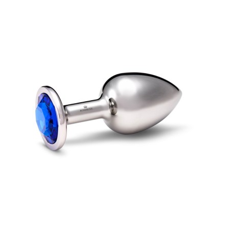 Rosebud taille Large Plug anal Cristal  bleu marine