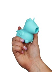 Vibromasseur Clitoridien UniHorn Mount’n Peak bleu pastel – langue tourbillonnante silencieuse et design licorne féerique