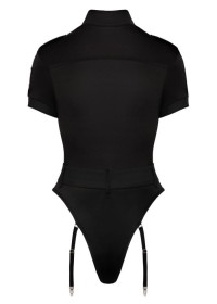 Body sexy à manches courtes avec fermeture éclaire et porte-jarretelle Sophie Libertine Vannes