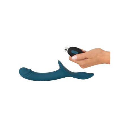 Vibromasseur en silicone doux, au design réaliste avec double moteur puissant pour des vibrations intenses