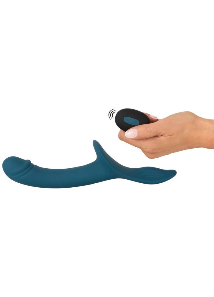 Vibromasseur en silicone doux, au design réaliste avec double moteur puissant pour des vibrations intenses