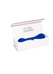 Packaging COCO V2 sextoy bleu pour femme qui stimule le clitoris en externe et vibre en interne