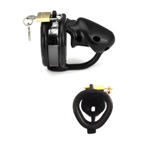Cage de chasteté masculine en silicone noir taille 45
