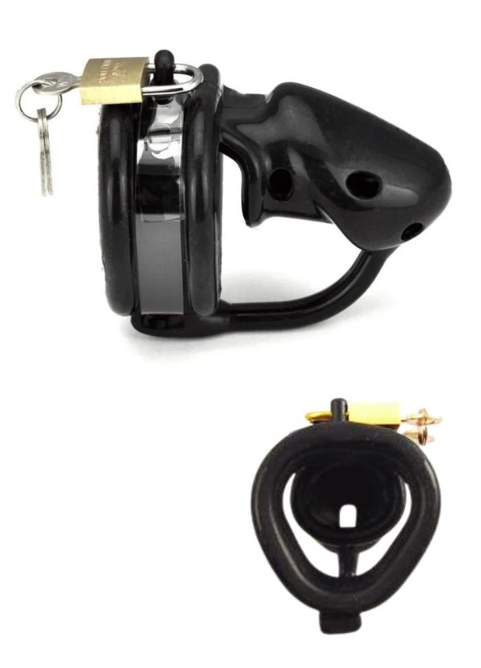 Cage de chasteté masculine en silicone noir taille 45