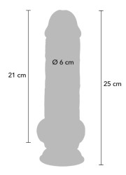 Gode ventouse avec une matière réaliste et une taille XXL avec son diamètre de 6 cm de large