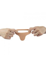 Cockring souple et extensible avec gode pour double pénétration