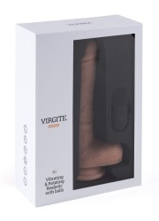 Packaging du gode ventouse vibrant et rotatif nude avec télécommande à distance - Sophie Libertine Vannes