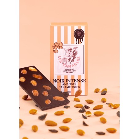 Les canailles chocolat noir sensuel et aphrodisiaque avec des amandes caramélisées