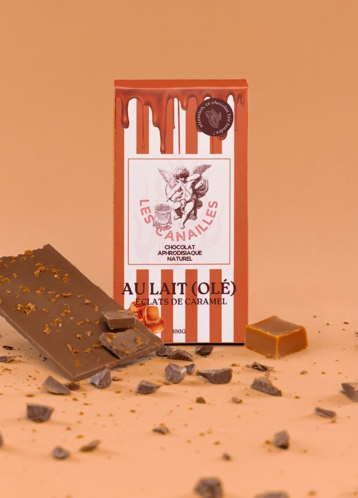 Les Canailles chocolat au lait avec des éclats de caramel en vente chez Sophie Libertine Vannes
