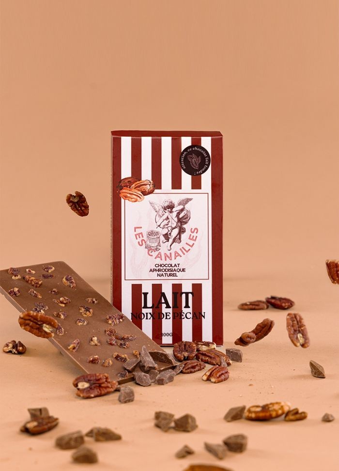 Chocolat au lait avec éclat de noix de pécan - Sophie Libertine Vannes