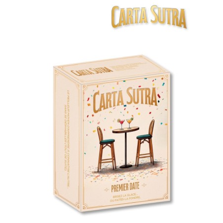 Boîte du jeu Carta Sutra Premier Date :
Un design élégant et complice, parfait pour offrir ou s’offrir.
