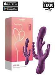Vibromasseur triple stimulation, vibration en clitoris, pénétration anale et vaginale - Sophie Libertine Vannes